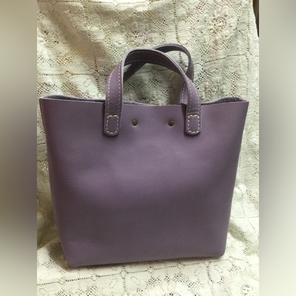 Mini Portland Leather Goods tote bag. Lavender - Picture 2 of 9